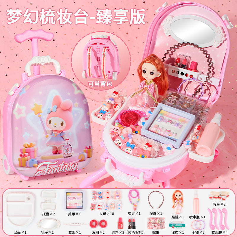 Melody play house children's dressing table suitcase accessories suit toy girls princess suitcase puzzle