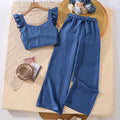 European and american hot-selling girls' outfit:  cross-border  spring/summer new sleeveless top and casual pants two-piece set