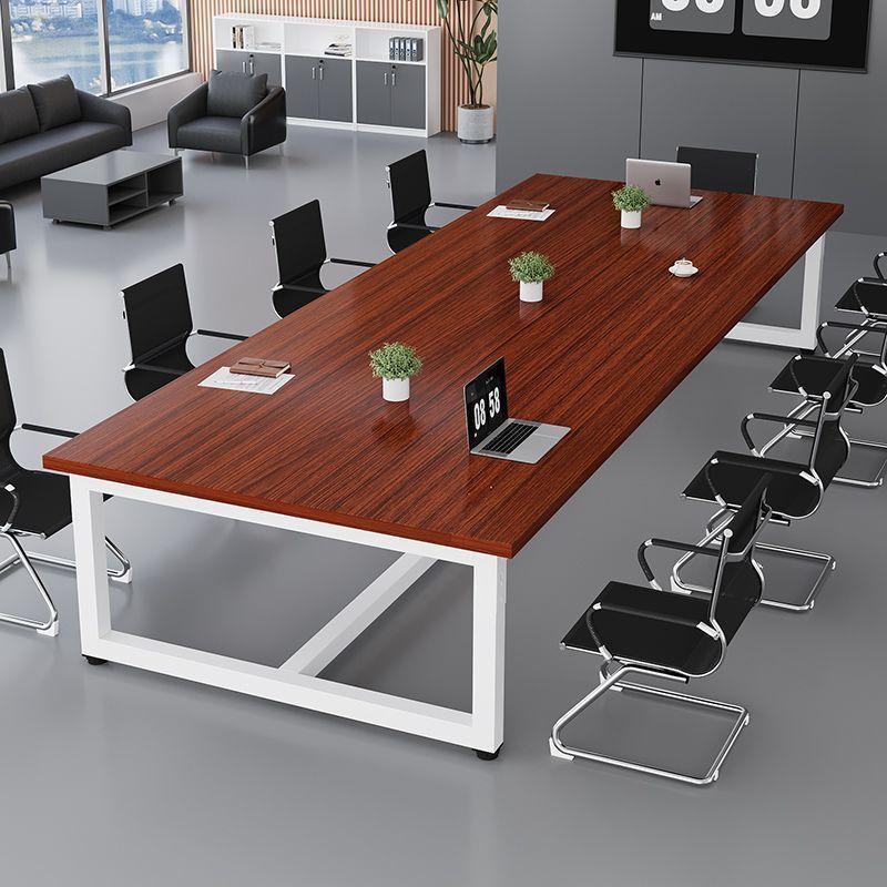 Conference table - modern minimalist executive desk - meeting table with chairs - conference room workstation - training table