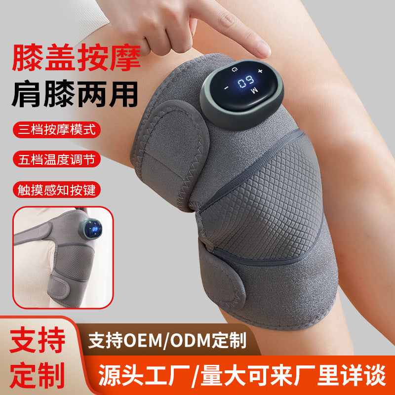 Electric heated knee massager - self-heating knee support for warmth, hot compress, cold knee relief, joint pain therapy device