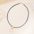 Wholesale exaggerated circle pendants - european & american cross-border fashion jewelry - versatile alloy necklaces - unique rope chain geometric necklaces