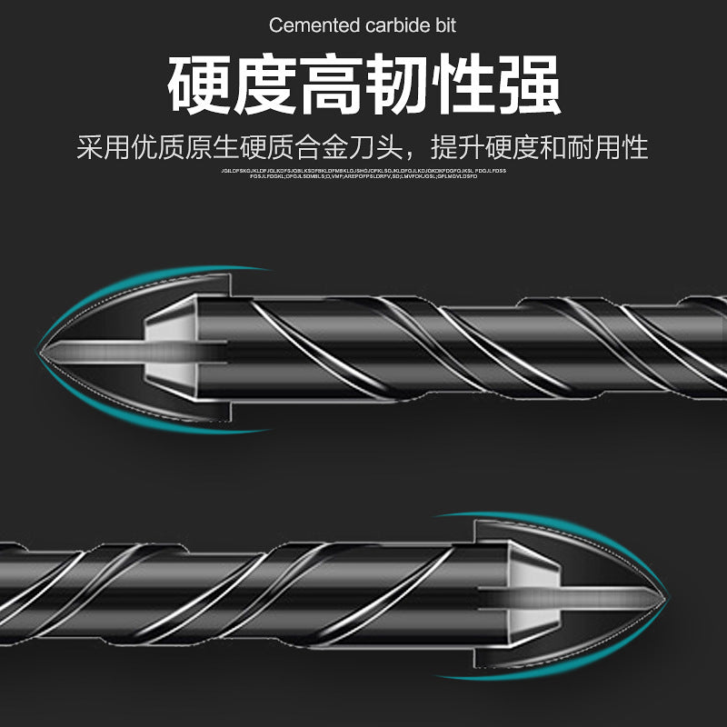ATO carbide cross four-edged triangular drill, hexagonal handle brick wall tile cement ceramic punching triangular drill