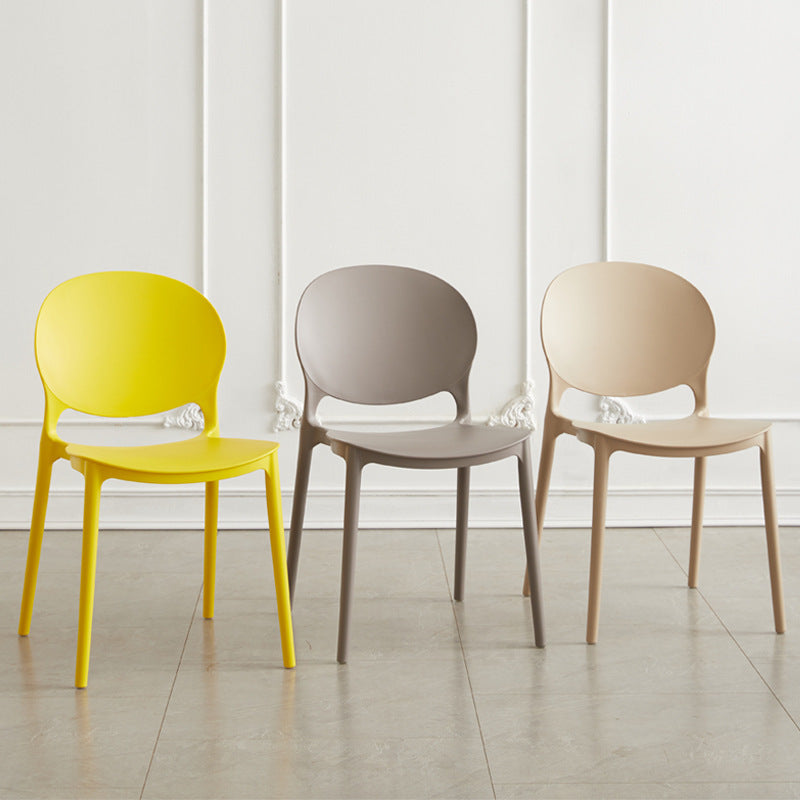 Stackable plastic dining chairs - home, backrest, nordic light luxury style - outdoor restaurant, bubble tea shop, food stall, commercial use