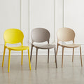 Stackable plastic dining chairs - home, backrest, nordic light luxury style - outdoor restaurant, bubble tea shop, food stall, commercial use