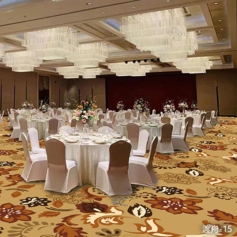 Professionally customized star-rated hotel carpet, banquet hall large area full coverage, reception conference hall wool nylon b1 carpet