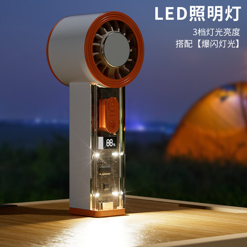 new arrival high-speed cooling fan outdoor portable mini handheld turbine transparent fan manufacturer wholesale