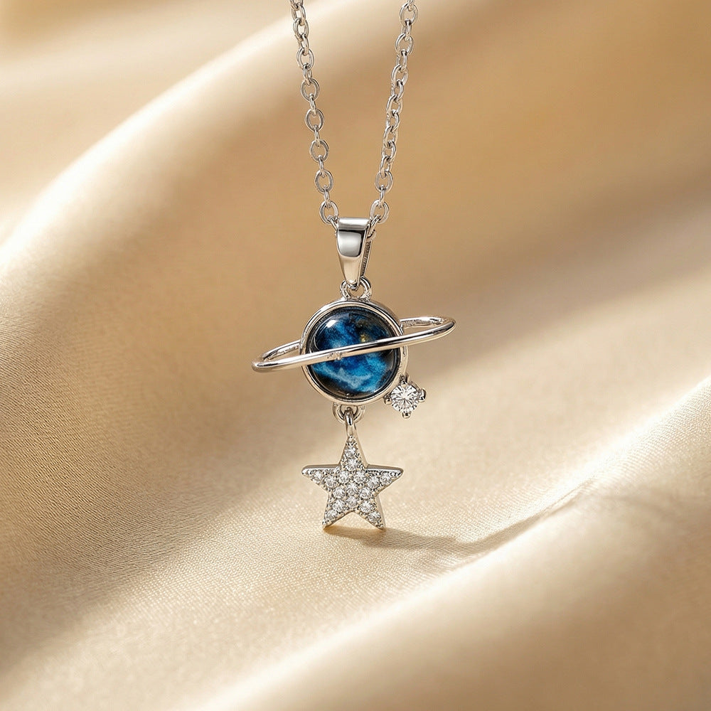 Popular hot-selling zirconium-inlaid classy necklace, accessible luxury, niche women's versatile elegant, simple, non-fading clavicle chain jewelry
