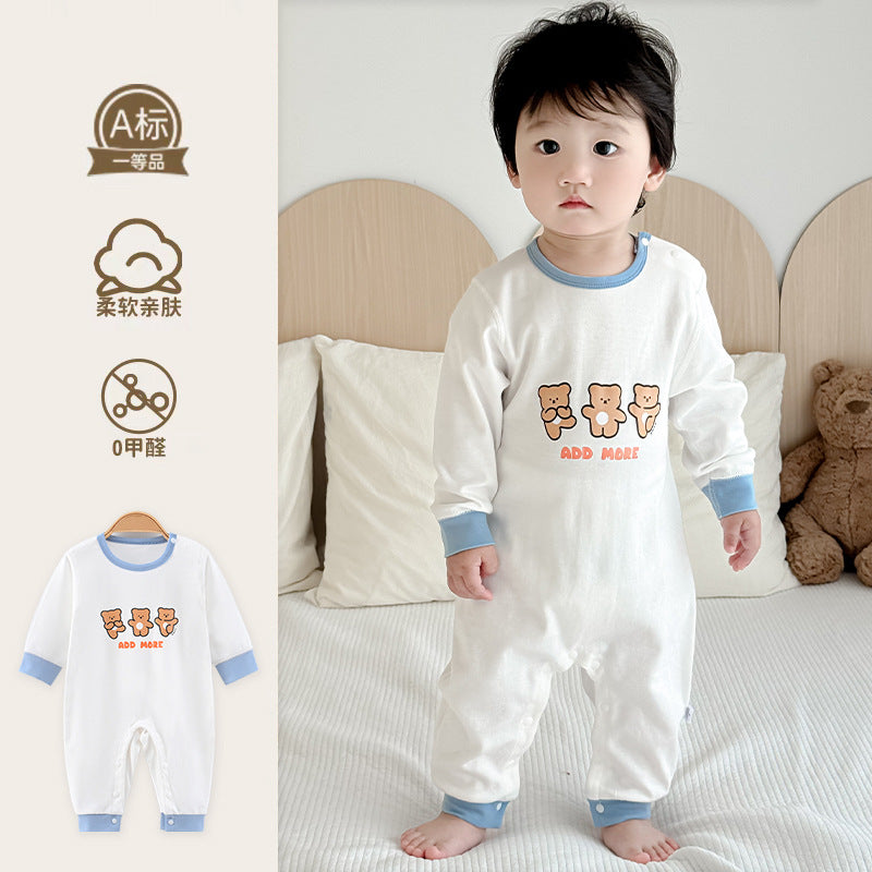 Baby cotton romper - spring/autumn newborn pajamas - adorable newborn outfit - crawling suit