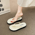 Thick sole flip-flops women's outwearsummernew arrival polka dot casual style with skirt dopamine beach sandals