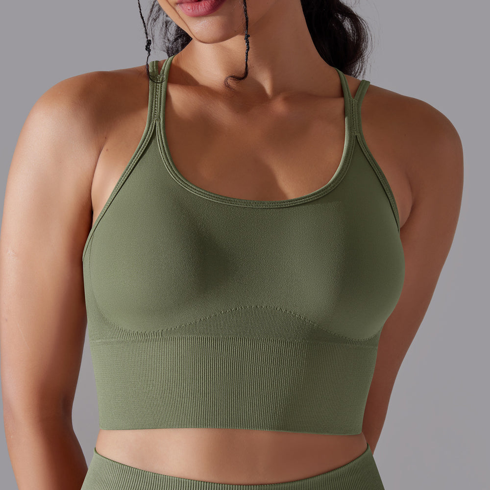 European and american new seamless yoga outfit sexy open-back workout set high-waisted butt-lifting leggings running fitness set