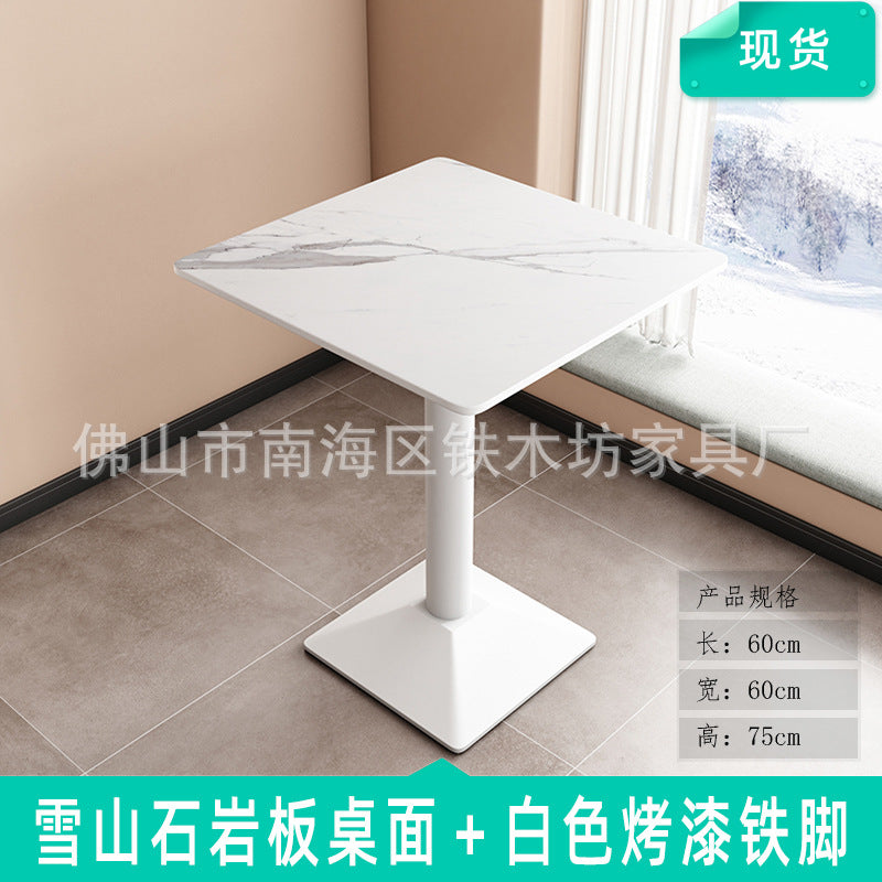 Customized commercial slate dining table simple table bar milk tea fast food restaurant canteen rectangular table apartment negotiation table and chairs