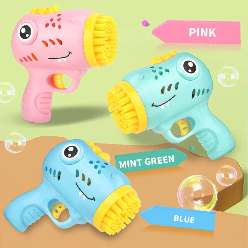 hot product 36-hole dinosaur bubble machine handheld electric bubble gun gatling bubble blowing kids toys wholesale