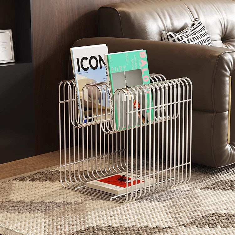 Same-day delivery of wrought iron line small coffee table, creative newspaper and magazine rack, storage bookshelf, bedside table, living room sofa side table