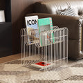 Same-day delivery of wrought iron line small coffee table, creative newspaper and magazine rack, storage bookshelf, bedside table, living room sofa side table