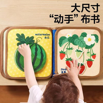 Tear-off book for babies, early education cloth book, hand 6 months, tear-proof, chewable velcro toy, quiet book 8