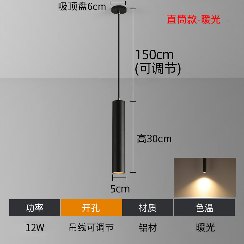 Modern minimalist matte extended linear pendant light - nordic black and white style for bedroom, bedside, bar, restaurant, and hotel
