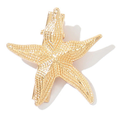 Ins style alloy hair clip wholesale european and american cross-border marine duckbill clip starfish niche high-end conch hair hair accessories