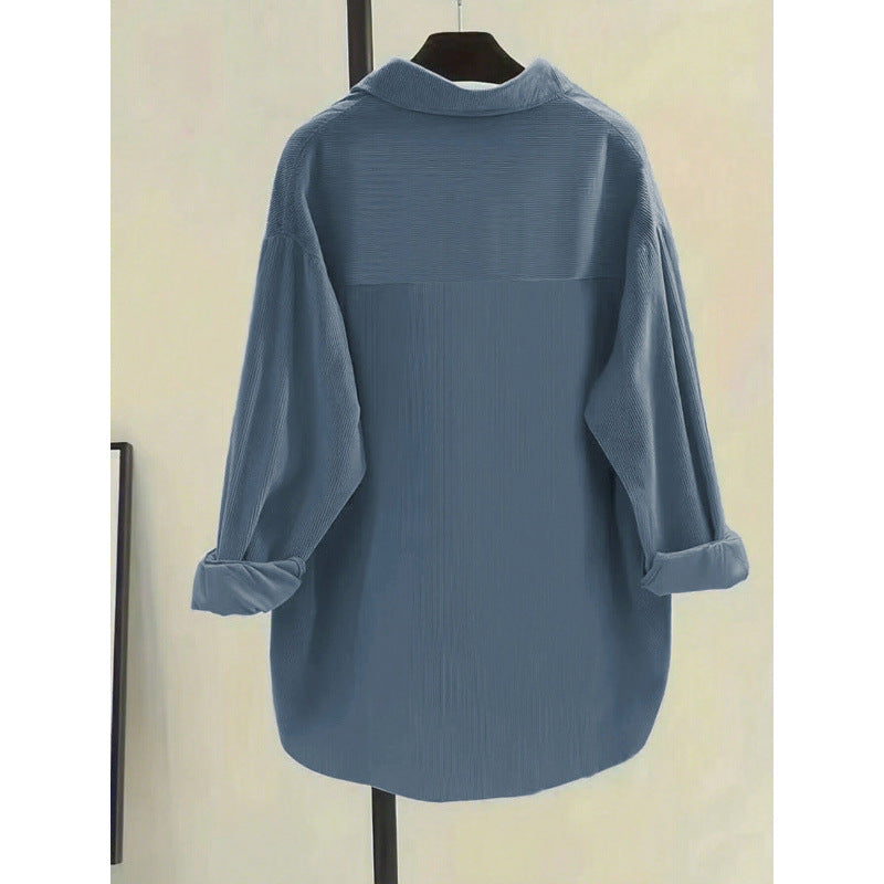 Full real shot shein independent station 1688  hot selling casual corduroy shirtoutwear