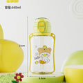 Fresh cartoon pop-top straw cup for home student kids convenient leak-proof strap carrying rope resistant to falling cute water cup