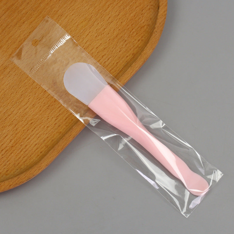 Large double-headed silicone facial mask brush with scoop, small waist, facial cleansing, smear-type mud mask brush, beauty tool