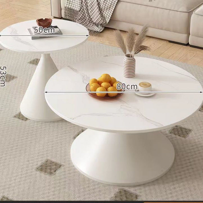 Cream style slate coffee table round living room for home small apartment b&b popular table modern normcore combination coffee table