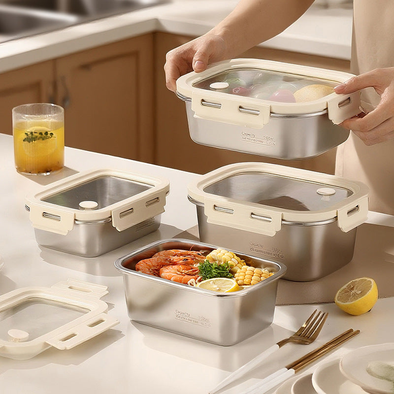 304 stainless steel fresh-keeping box pp cover sealed fresh-keeping box office worker small lunch box fruit bento box packing box