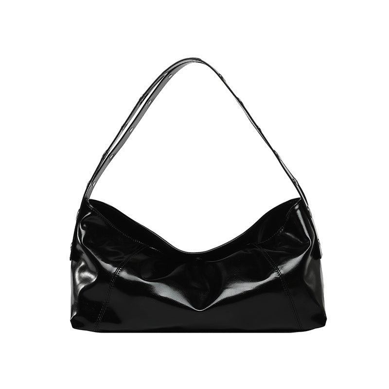 Cross-border European and American style large-capacity rivet punk shoulder bag women's 2025 new fashion personalized underarm bag commuter bag