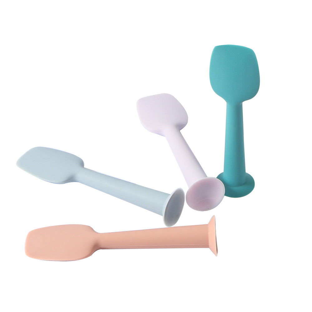 Amazon hot-selling all-in-one silicone soft spatula spoon baby cream applicator with suction cup - wholesale baby care supplies