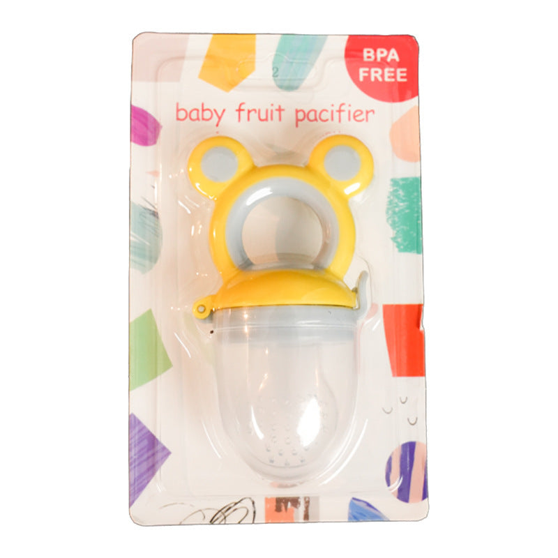 English card pack, infant fruit and vegetable music silicone bite music baby nutrition fruit and vegetable mesh bag complementary food feeder