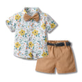 Boys' summer outfit: trendy suit with belt - new stylish and handsome summer short-sleeve shirt for fashionable babies