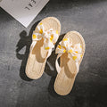 Floral flip-flops women's summer fashion sweet outdoor wear flat beach sandals wet-proof non-slip dorm room slippers