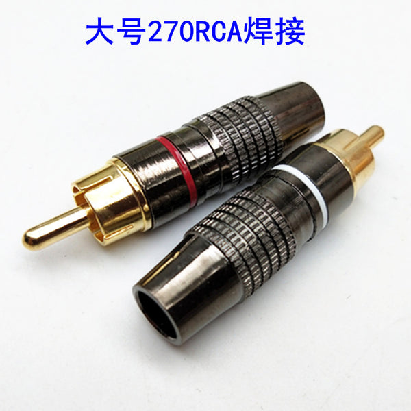 Large 270 black nickel welded lotus head AV audio & video plug, speaker plug RCA plug surveillance video head