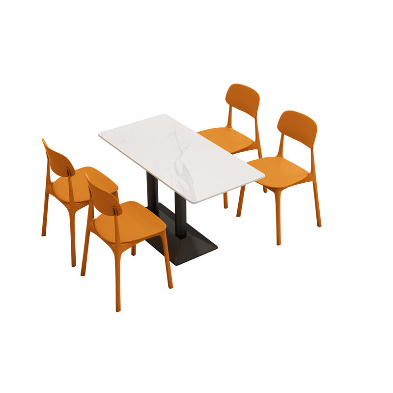 Company staff canteen dining table and chairs student canteen snack bar combination catering commercial 4 staff school restaurant