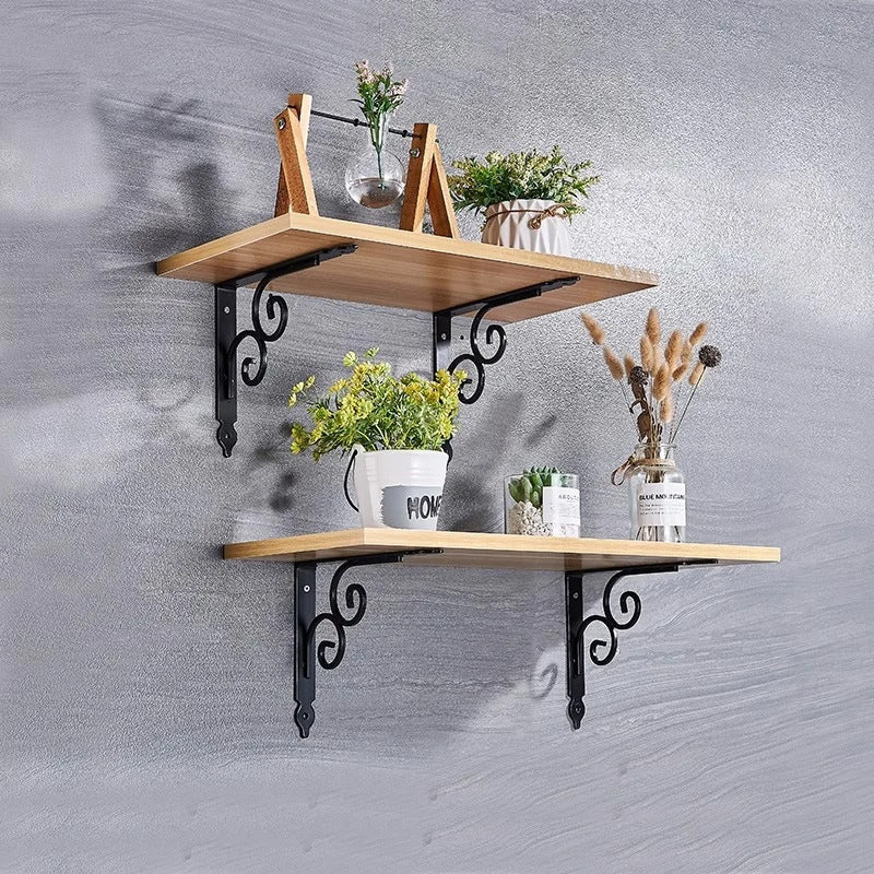 European style flower triangle bracket bracket triangle support iron frame wall storage rack layer right angle fixed tripod bracket