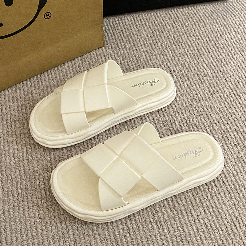 Fashion sandals and slippers for women outwearsummernew arrivalpopulark-stylecasualeasiest for matchplaidnon-slip beach flip-flops for women