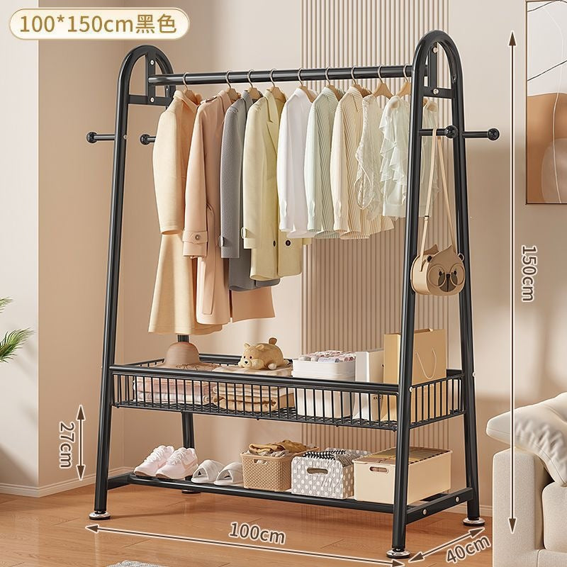 New arrival big mac extra thick floor-standing bedroom clothes hanger for home indoor clothes drying storage coat rack combination