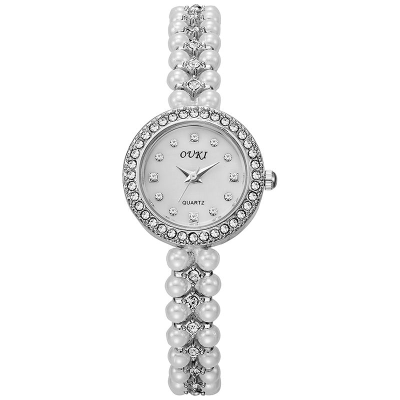 Ouki pearl chain small dial watch women's light luxury high-value mother-of-pearl dial ladies watch wholesale