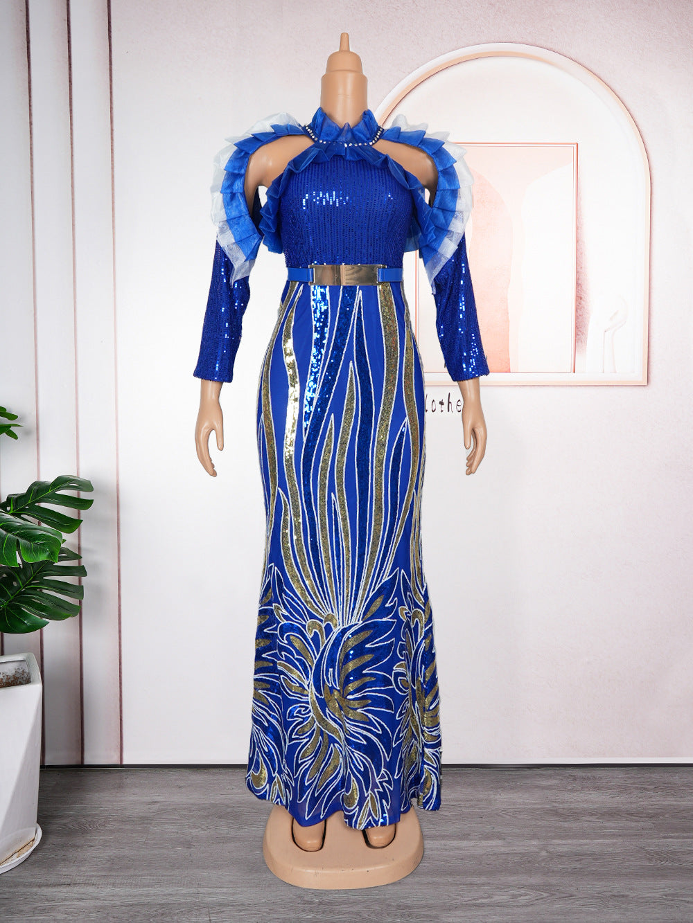 dressexport african plus size long skirt women's christmas partysexy dress