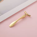 Wholesale large t-shaped facial massage roller, cosmetics essence infusion wand, golden face slimming beauty eye cream applicator