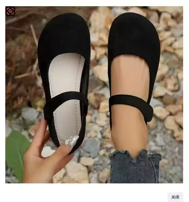export plus size french retro mary jane shoes  spring/autumn new round toe low-cut flat shoes