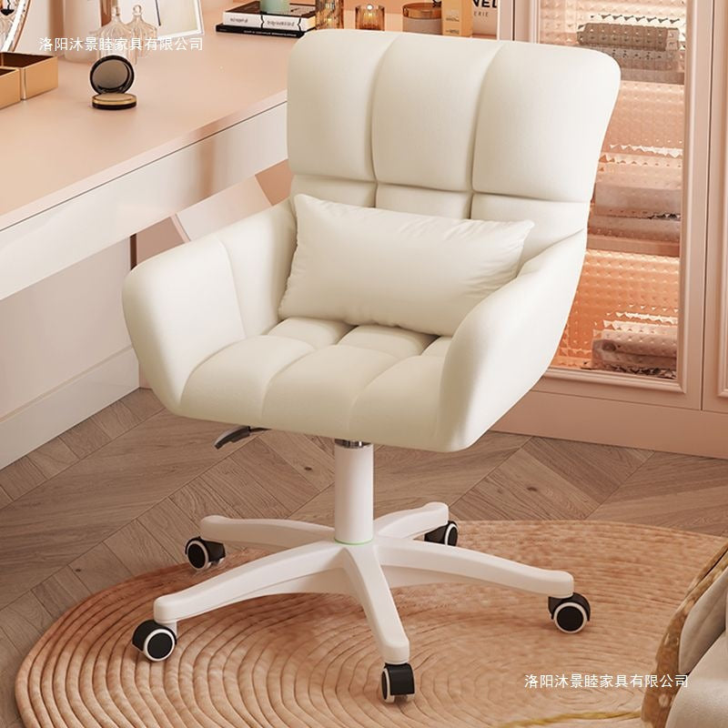 Computer chair, comfortable for long periods of sitting, suitable for women's makeup chairs, home study, backrest swivel chair, student dormitory study and office chair