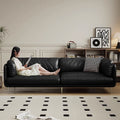 Leather sofa living room italian normcore office reception retro straight row small apartment plaid leisure double three person sofa