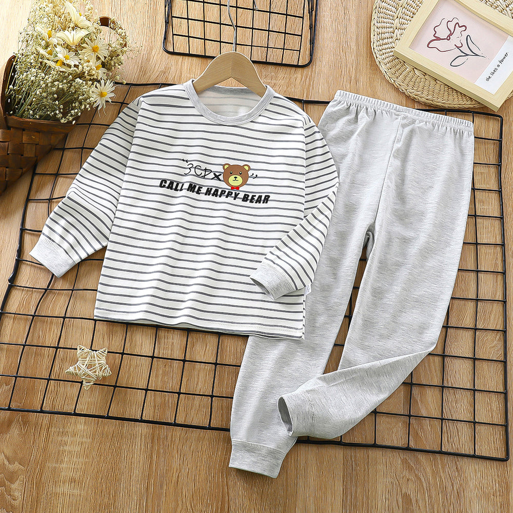 Wholesale new autumn children's home wear: kids' cotton underwear sets, baby thermal underwear, and infant pajamas