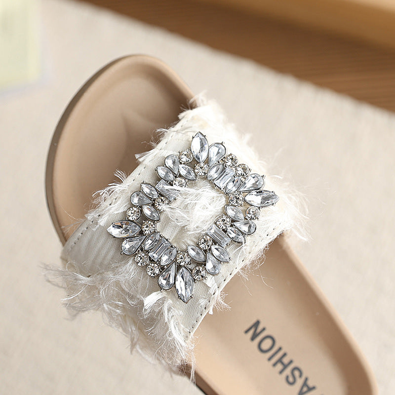 Girls' sandals & slippers - new summer collection - kids' shoes - baby girls' rhinestone princess style slippers - indoor & outdoor