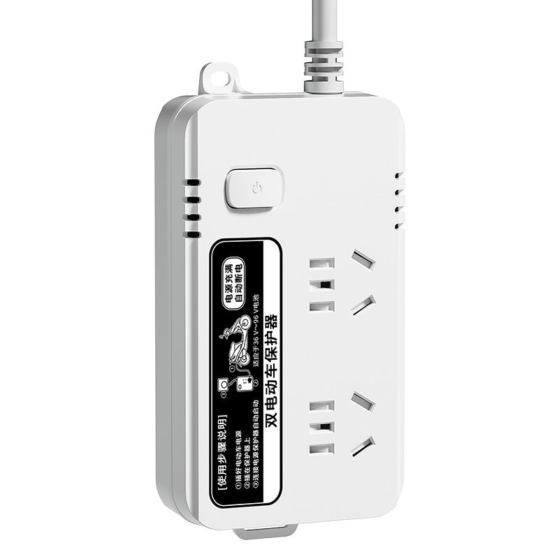 Electric vehicle automatic power-off socket protector, anti-overcharge, for home power-off charging battery protection, smart power strip