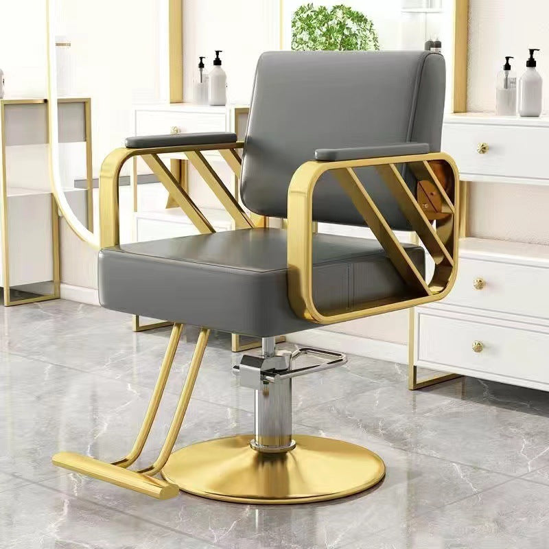 Barber shop chair hair salon special rotatable adjustable haircut chair hairdressing chair popular trendy store high-end perm and dyeing seat