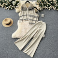 Gentle wind elegantstripesknittingcardiganoutwear with camisole fall and winternew arrivaleasiest for matchcasualpants