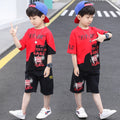 Boys' summer short-sleeve outfit:  new trendy & stylish kids' summer sportswear, korean style, mid-to-large size, chic summer collection