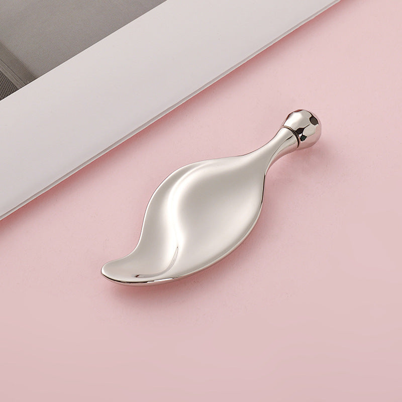 Factory direct leaf-shaped massage facial roller - metal scraping board for face, eye, and neck lifting - wholesale