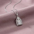 Popular copper inlaid with zirconium full diamond happiness door necklace for women summereasiest for matchfashion non-fading clavicle chain jewelry